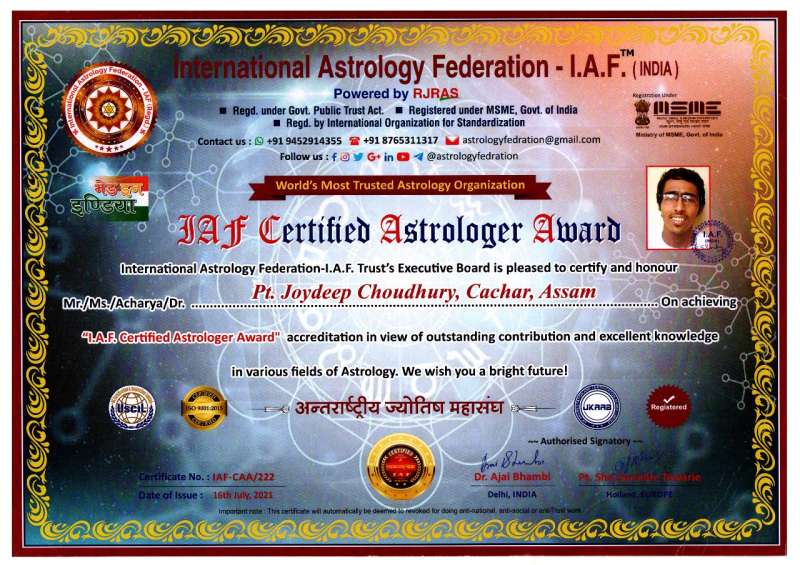 IAF Certified Astrologer